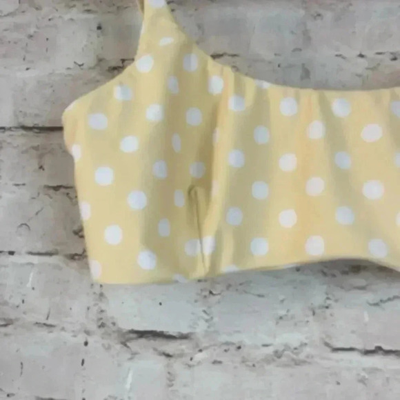 Faithful the Brand Women's Large Jardin Bikini Top Le Marais Dot Lemon Yellow Lg - Picture 4 of 5